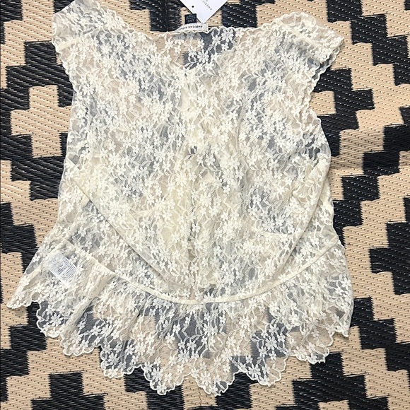 American Eagle Outfitters Cream Lace Blouse - Picture 4 of 4